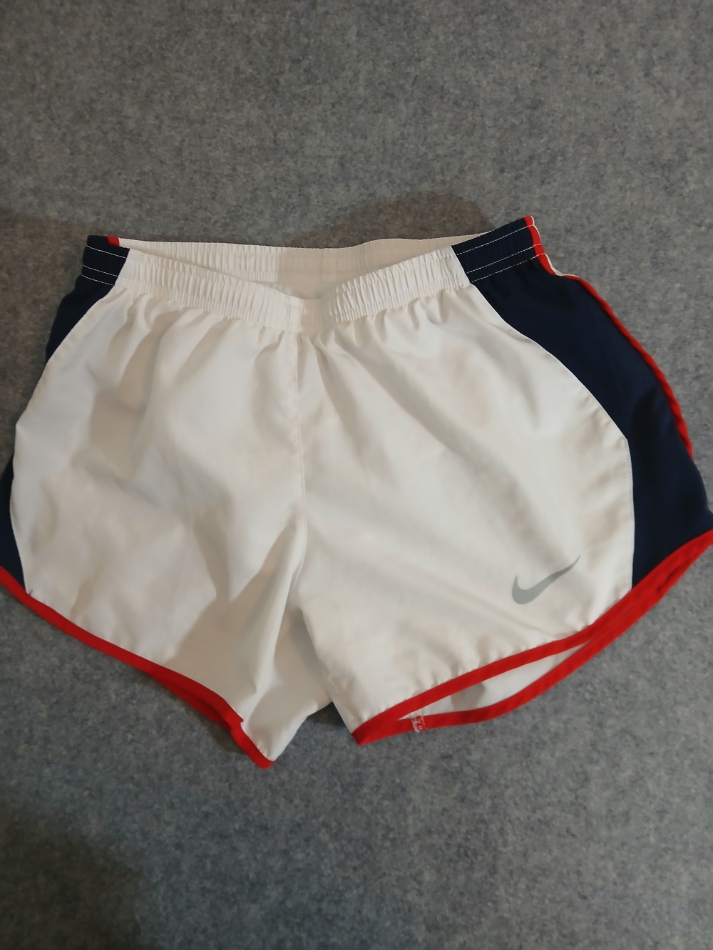 Nike Women's White Running Shorts with Red Trim